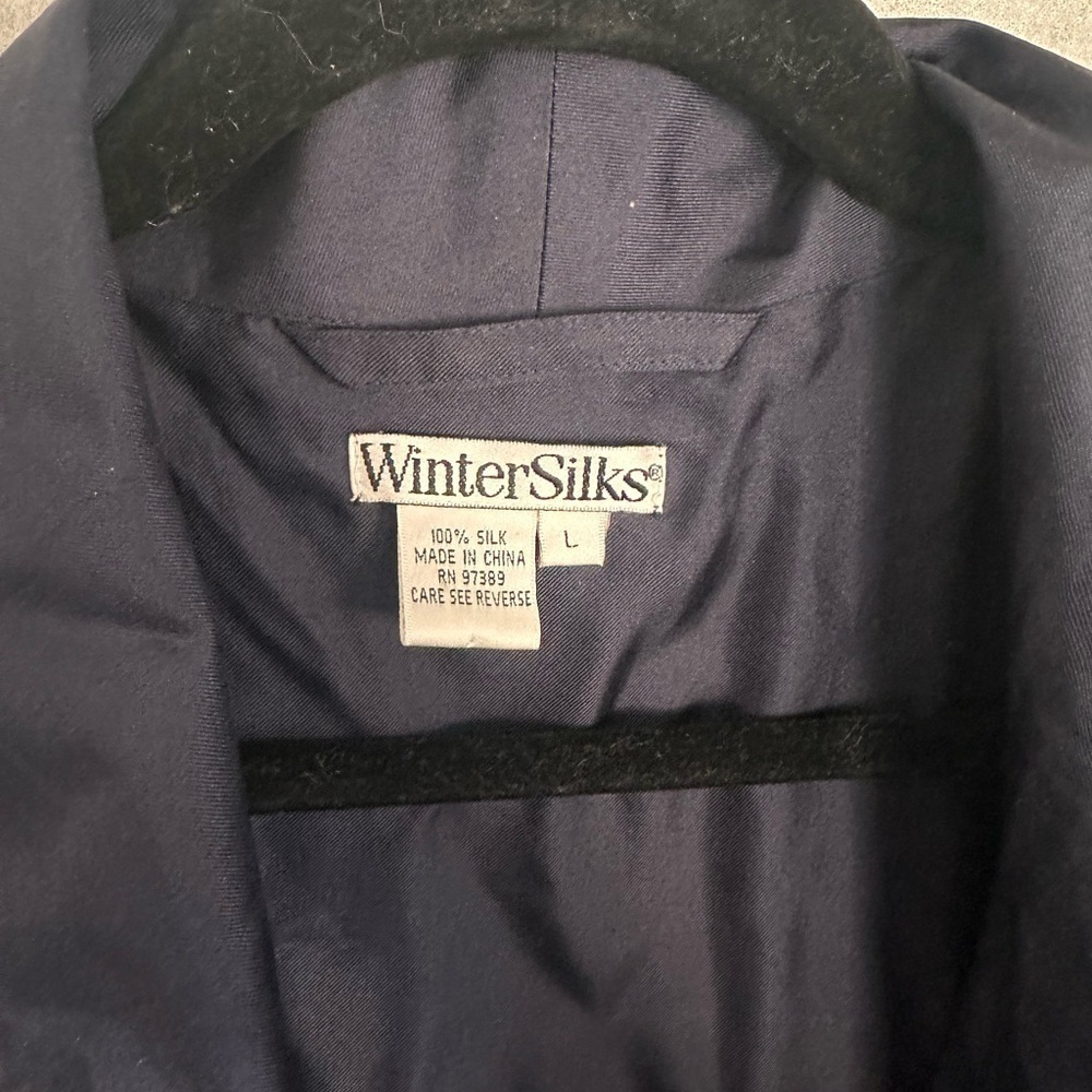 WinterSilks Navy Robe - Picture 2 of 5